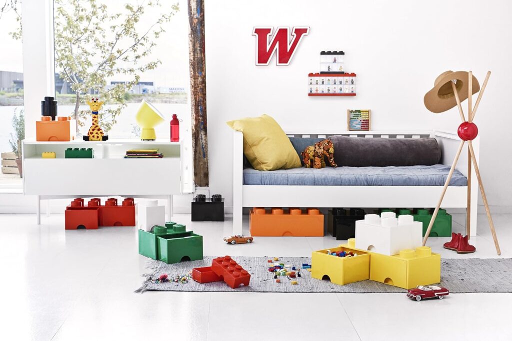Room Copenhagen Lego 40051734 Storage Brick 4 mit Schubladen, Plastik, Grün, 25 x 25,2 cm