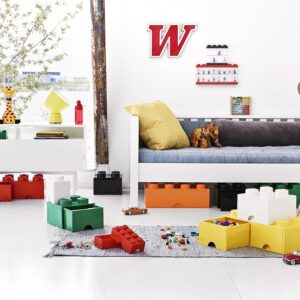 Room Copenhagen Lego 40051734 Storage Brick 4 mit Schubladen, Plastik, Grün, 25 x 25,2 cm