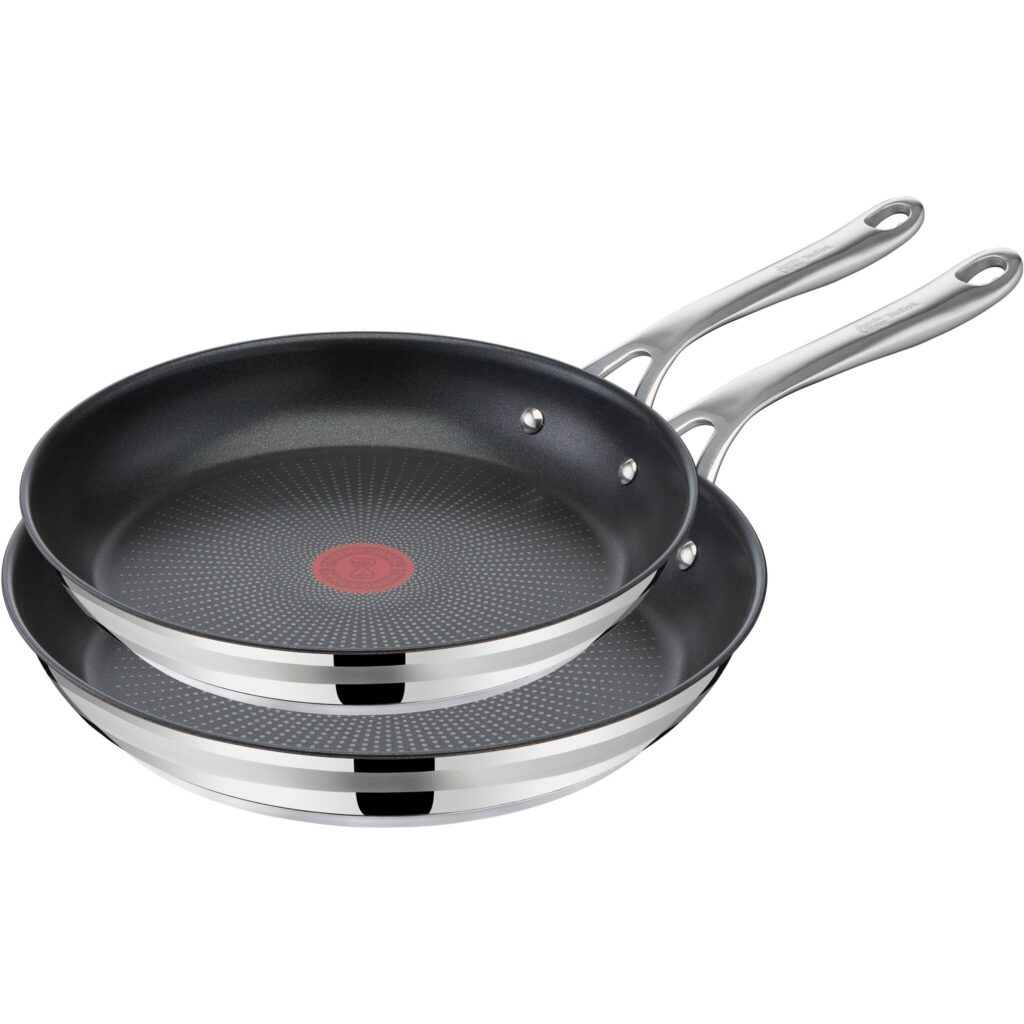 Tefal Pfannen-Set »Jamie Oliver Cook Smart« Edelstahl Set, Pfannen 24/28 cm, 2 Stk. tlg. Antihaftversiegelung, Induktion, Thermo-Signal, spülmaschinenfest